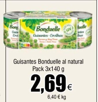 FROIZ Guisantes Bonduelle Al Natural Pack 3x140g oferta