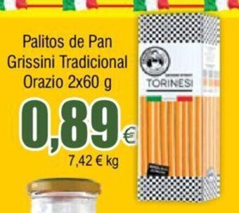 FROIZ Palitos de Pan Grissini Tradicional Orazio 2x60g oferta