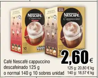 FROIZ Café Nescafé Cappuccino Descafeinado 125g oferta