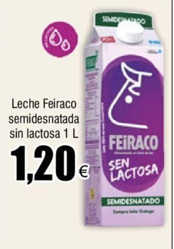 FROIZ Leche Feiraco Semidesnatada Sin Lactosa 1L oferta