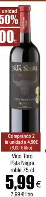 FROIZ Vino Toro Pata Negra Roble 75cl oferta