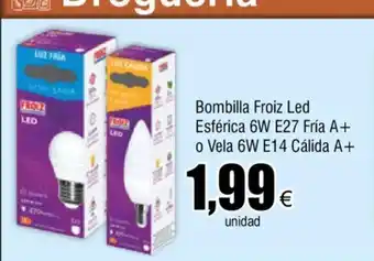FROIZ Bombilla Froiz Led Esférica 6W E27 Fria A+ oferta