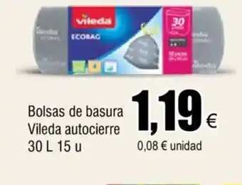 FROIZ Bolsas de Basura Vileda Autocierre 30L 15u oferta
