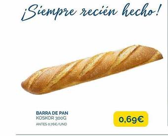 Supermercados La Despensa Barra de pan oferta