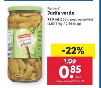 Lidl Judías verdes freshona oferta