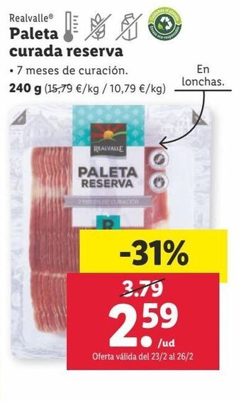 Lidl Paleta curada realvalle oferta