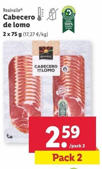 Lidl Cabecero de lomo realvalle oferta
