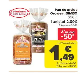 Pan de molde oroweat bimbo