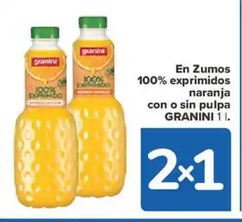Carrefour Zumos 100% exprimidos naranja con o sin pulpa granini oferta