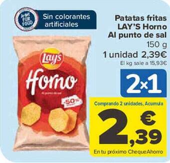 Carrefour Patatas fritas lay's horno al punto de sal oferta