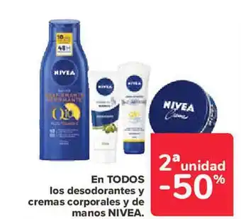 Carrefour En todos los desodorantes y cremas corporales y de manos nivea oferta
