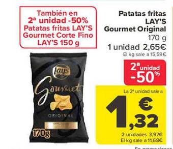 Carrefour Patatas fritas lay's gourmet original oferta