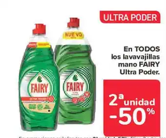 Carrefour Los lavavajillas mano fairy ultra poder oferta
