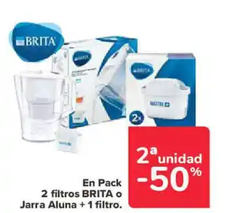 Carrefour En pack 2 filtros brita o jarra aluna + 1 filtro oferta