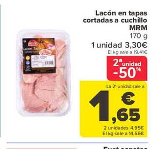 Carrefour Lacón en tapas cortadas a cuchillo mrm oferta