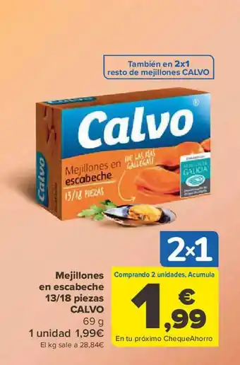 Carrefour Mejillones en escabeche 13-18 piezas calvo oferta