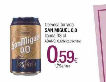 Condis Cervesa torrada san miguel 0,0 oferta