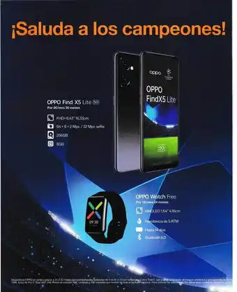 Orange Oppo find x5 lite, oppo watch free oferta