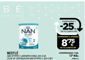 Nestlé nan optipro 2 jarraipen esnea