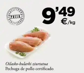 Pechuga de pollo certificado