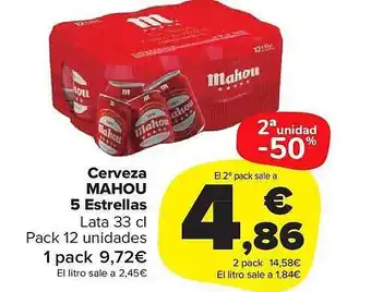 Carrefour Market Cerveza mahou oferta