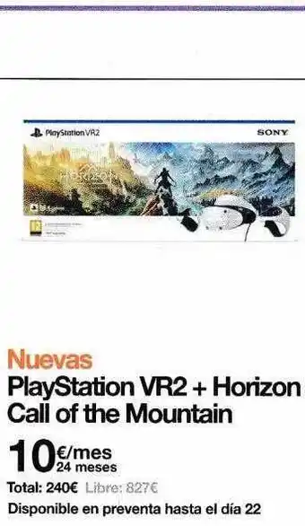 Orange Playstation vr2 + horizon call of the mountain oferta