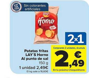 Carrefour Market Patatas fritas lay's horno al punto de sal oferta