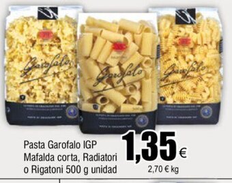 FROIZ Pasta Garofalo IGP Mafalda Corta. Radiatori O Rigatoni 500 g Unidad oferta