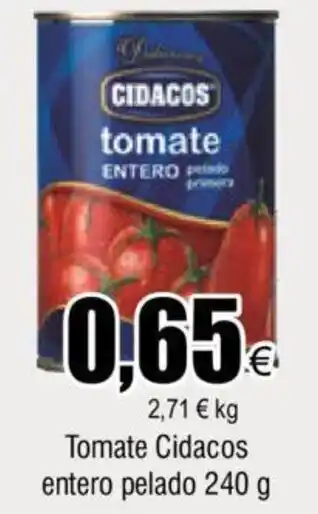 FROIZ Tomate Cidacos Entero Pelado 240g oferta