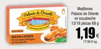FROIZ Mejillones Palacio de Oriente En Escabeche 13/18 Piezas 68g oferta