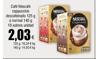 FROIZ Café Nescafé Cappuccino Descafeinado 125g O Normal 140 g 10 Sobres Unidad oferta