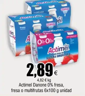 FROIZ Actimel Danone 0% Fresa , Fresa O Multifrutas 6x100 g Unidad oferta