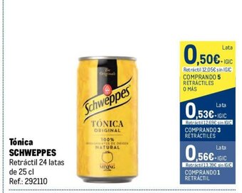 Makro Tónica Schweppes oferta