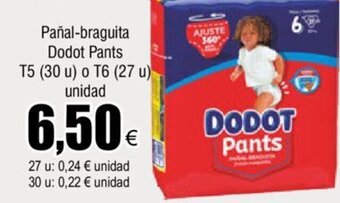 FROIZ Pañal-Braguita Dodot Pants T5 (30 u) o T6 (27 u) Unidad oferta