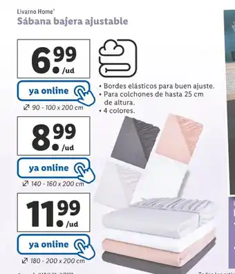 Lidl Sábana Bajera Ajustable oferta