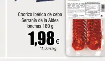 FROIZ Chorizo Ibérico de Cebo Serrania de La Aldea Lonchas 180g oferta