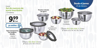 Lidl Ernesto Set de Cuencos de Acero Inoxidable oferta