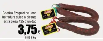 FROIZ Chorizo Ezequiel De León Herradura Dulce o PIcante Extra Pieza 425g Unidad oferta
