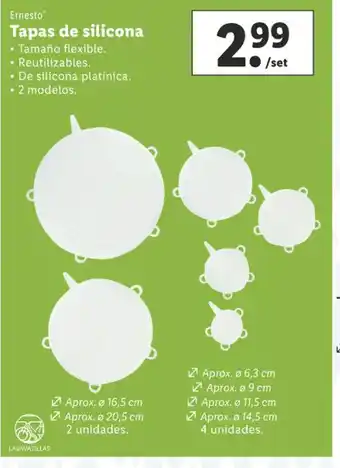 Lidl Ernesto Tapas de Silicona oferta