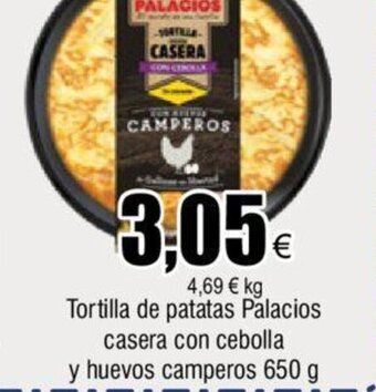 FROIZ Tortilla de Patatas Palacios Casera con Cebolla y Huevos Camperos 650 g oferta