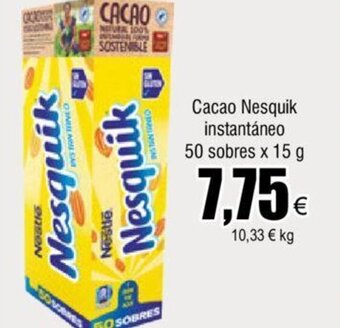 FROIZ Cacao Nesquik Instantáneo 50 Sobres x 15 g oferta