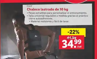 Lidl Crivit Chaleco lastrado de 10 kg oferta