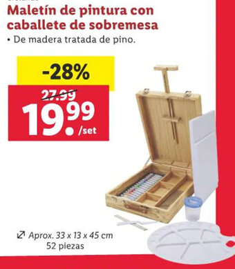 Lidl Maletín de Pintura Con Caballete de Sobremesa oferta