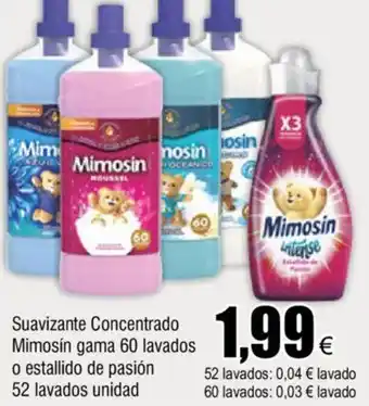 FROIZ Suavizante Concentrado Mimosin Gama 60 Lavados O Estallido De Pasion 52 Lavados Unidad oferta