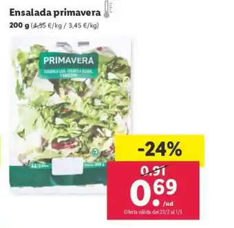 Lidl Ensalada Primavera 200g. oferta