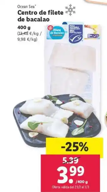 Lidl Centro De Filete De Bacalao 400 g. oferta