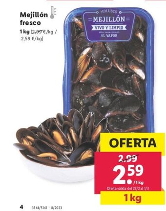 Lidl Mejillón fresco oferta