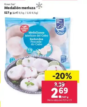Lidl Medallón Merluza 527g. oferta