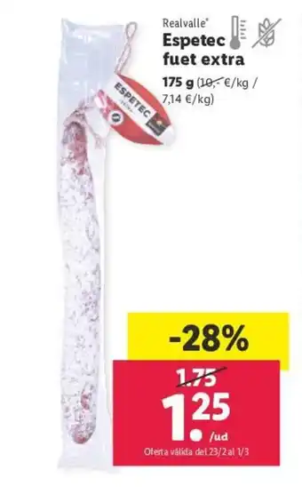 Lidl Espetec Fuet Extra 175g. oferta