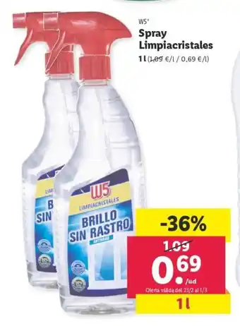 Lidl W5 Spray Limpiacristales oferta